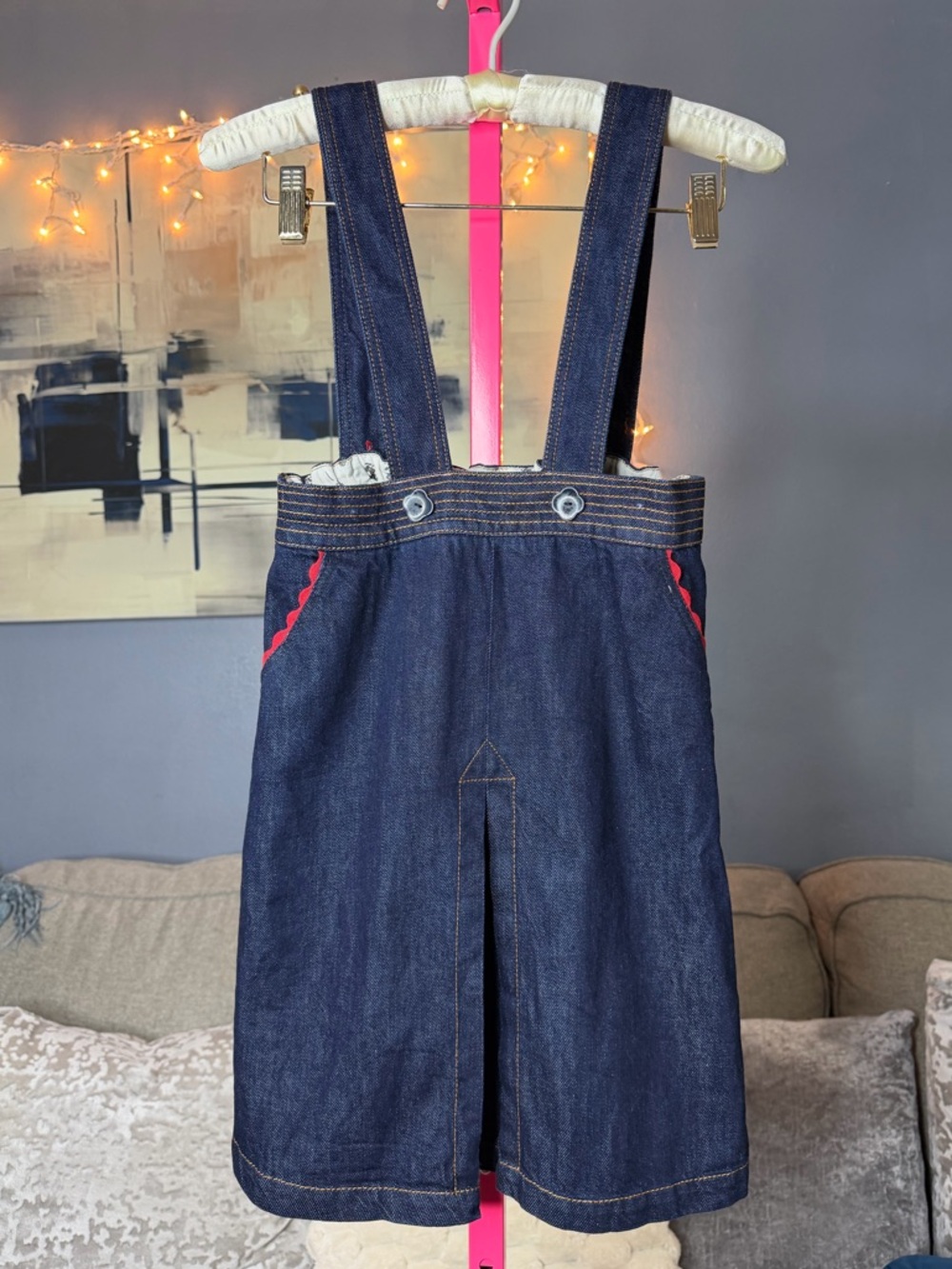Zara Denim Suspender Midi Dress Size 13-14 NWT 💛